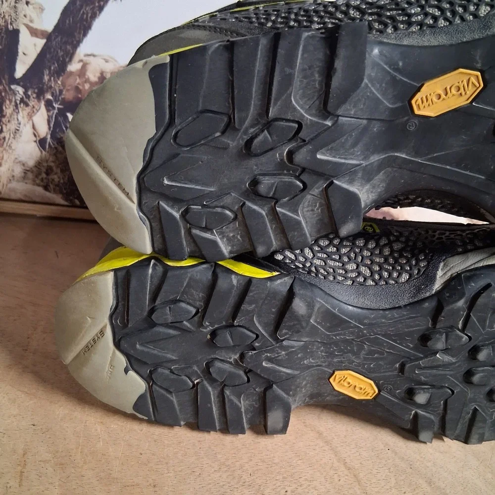 La Sportiva Nucleo High II GTX Hiking Boots Mens Grey Yellow Gore-Tex sz 13